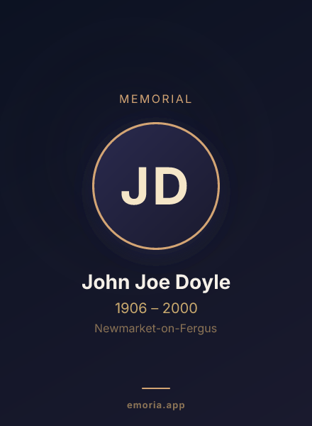 Memorial portrait of John Joe Doyle