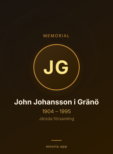 Memorial portrait of John Johansson i Gränö