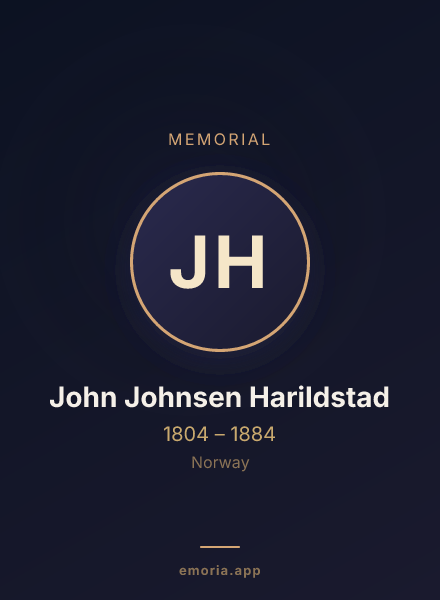 Memorial portrait of John Johnsen Harildstad