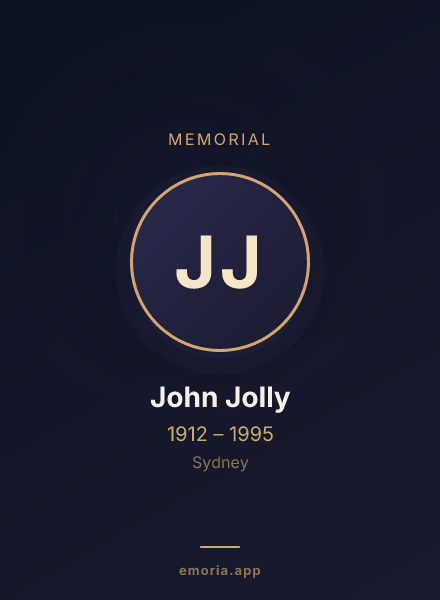 Memorial portrait of John Jolly