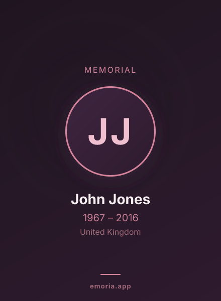 Memorial portrait of John Jones
