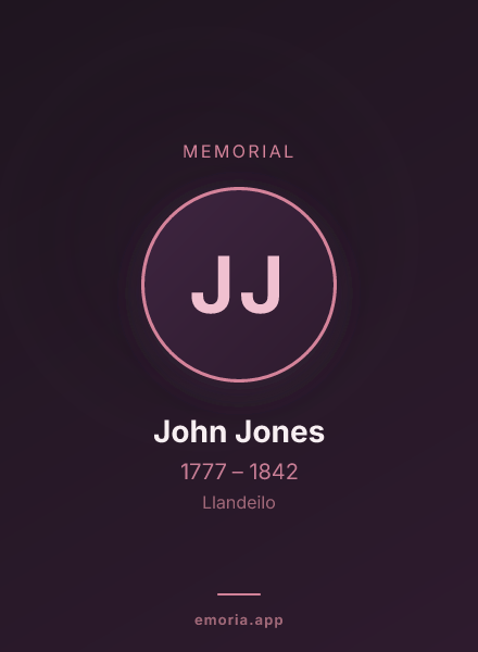 Memorial portrait of John Jones