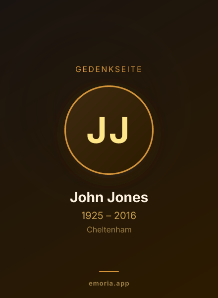 Gedenkportrait von John Jones