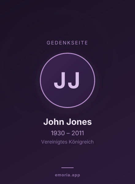 Gedenkportrait von John Jones