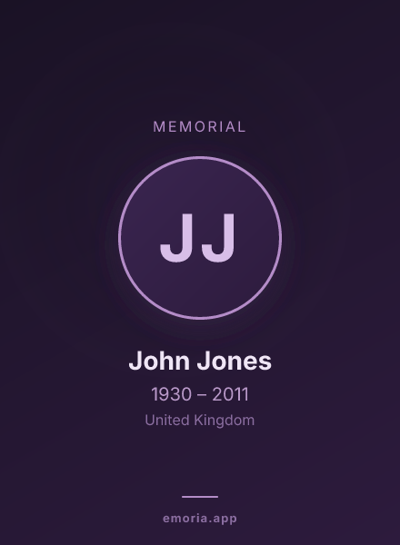 Memorial portrait of John Jones