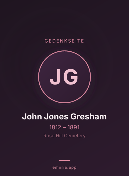 Gedenkportrait von John Jones Gresham