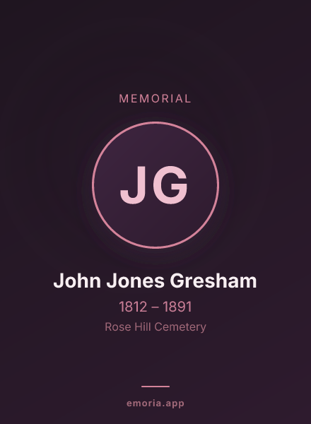 Memorial portrait of John Jones Gresham