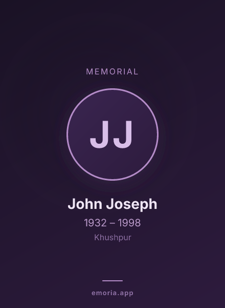 Memorial portrait of John Joseph
