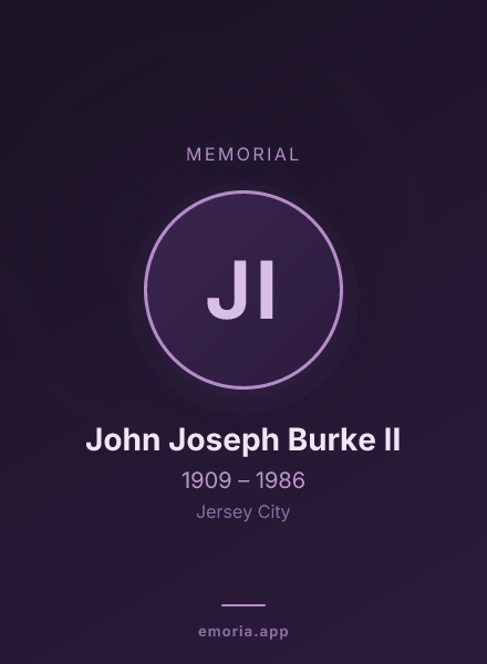Memorial portrait of John Joseph Burke II