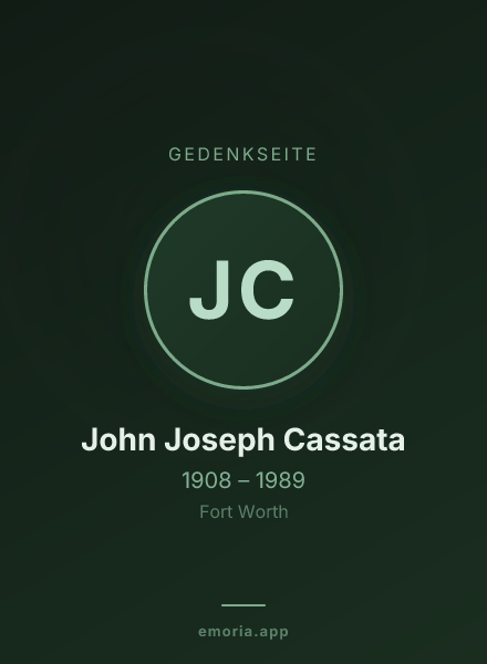 Gedenkportrait von John Joseph Cassata