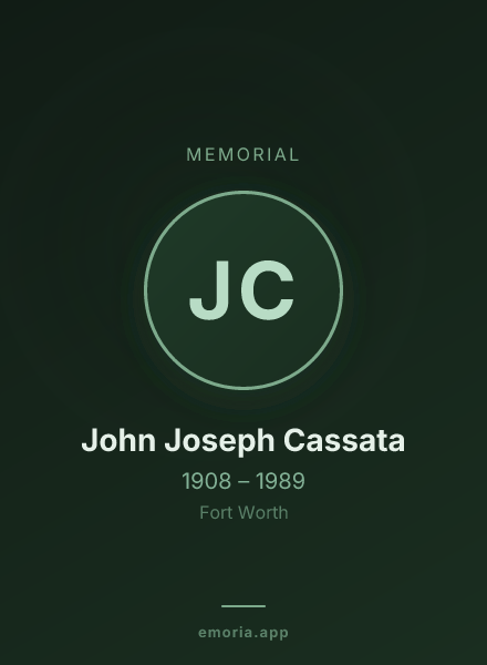 Memorial portrait of John Joseph Cassata