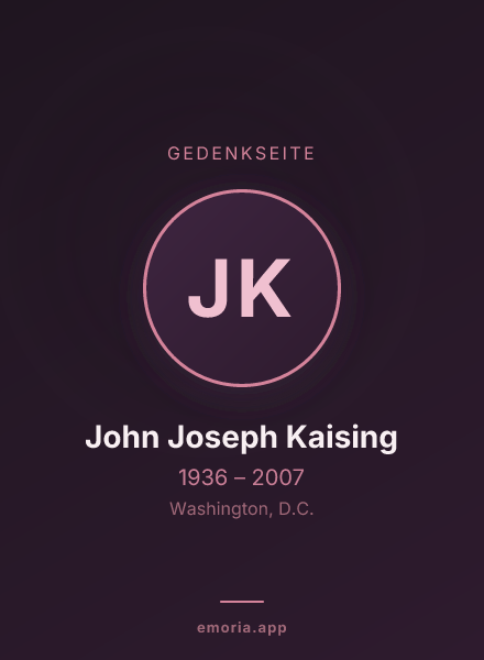 Gedenkportrait von John Joseph Kaising