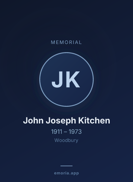 Memorial portrait of John Joseph Kitchen