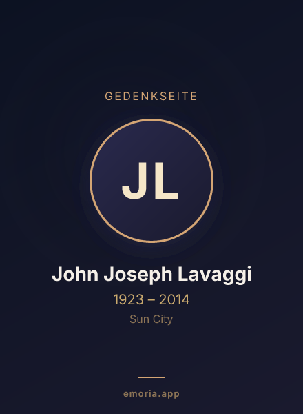 Gedenkportrait von John Joseph Lavaggi