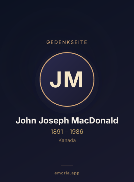 Gedenkportrait von John Joseph MacDonald