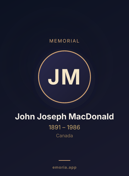 Memorial portrait of John Joseph MacDonald
