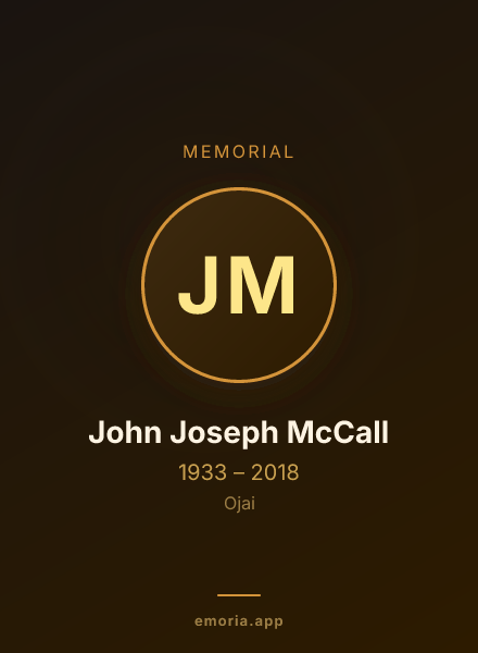 Memorial portrait of John Joseph McCall