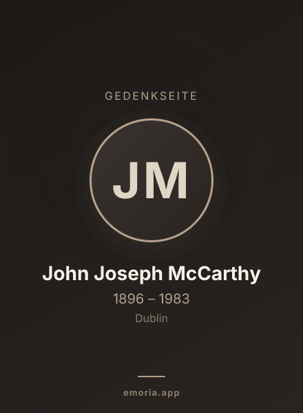 Gedenkportrait von John Joseph McCarthy