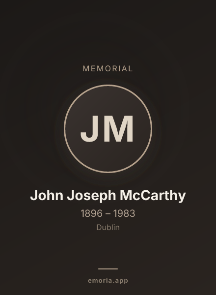 Memorial portrait of John Joseph McCarthy