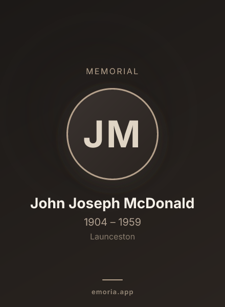Memorial portrait of John Joseph McDonald