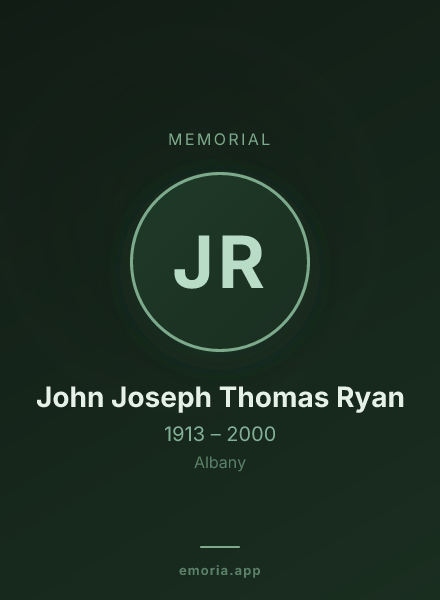 Memorial portrait of John Joseph Thomas Ryan