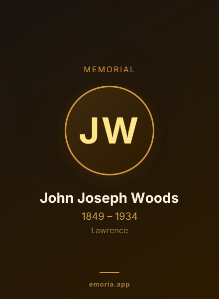 Memorial portrait of John Joseph Woods