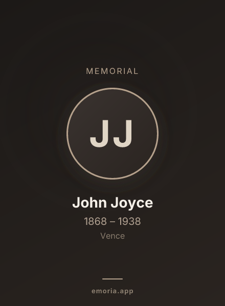 Memorial portrait of John Joyce