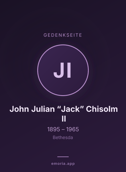 Gedenkportrait von John Julian “Jack” Chisolm II