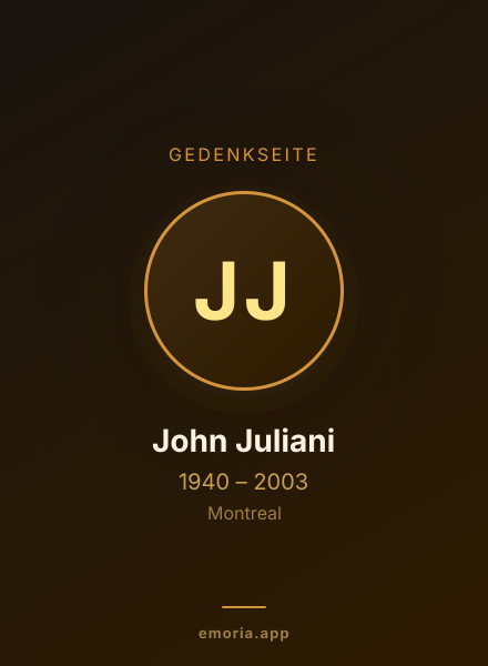 Gedenkportrait von John Juliani