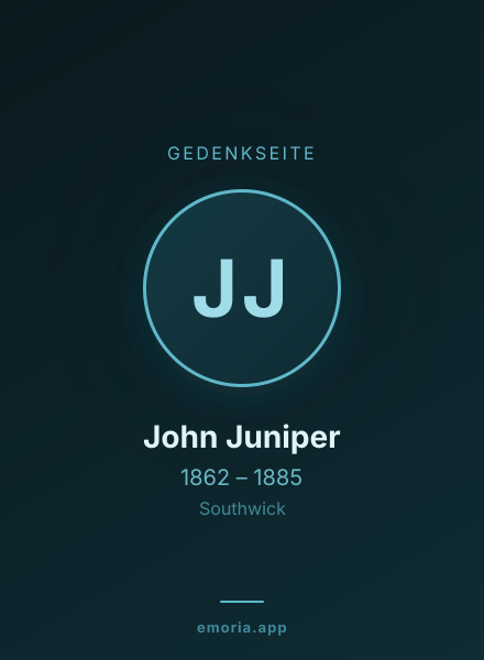 Gedenkportrait von John Juniper