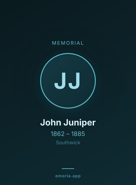 Memorial portrait of John Juniper