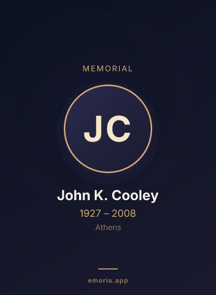 Memorial portrait of John K. Cooley