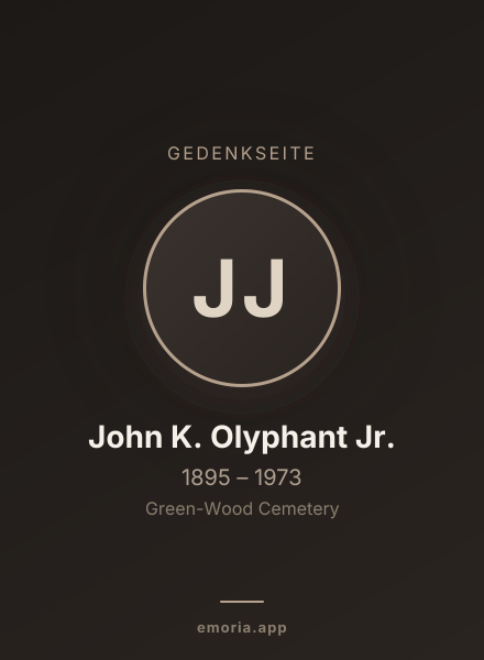 Gedenkportrait von John K. Olyphant Jr.