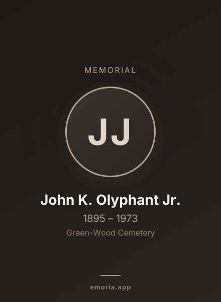 Memorial portrait of John K. Olyphant Jr.