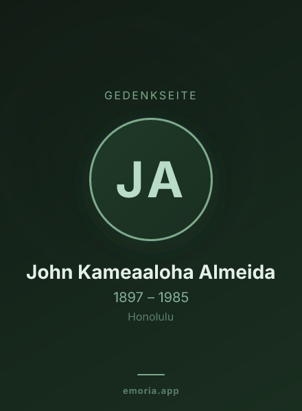 Gedenkportrait von John Kameaaloha Almeida