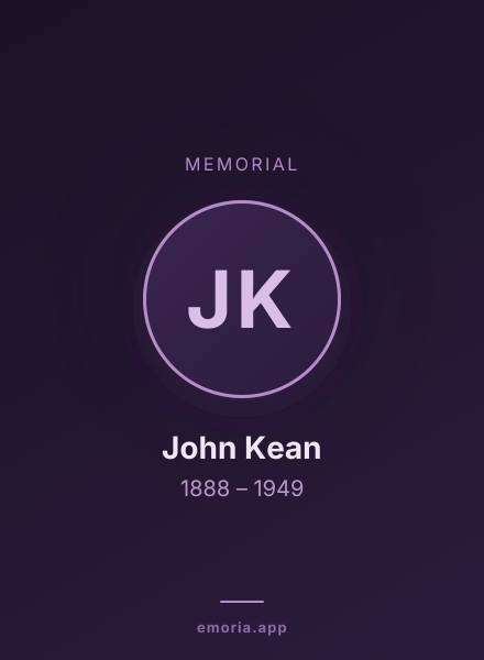 Memorial portrait of John Kean