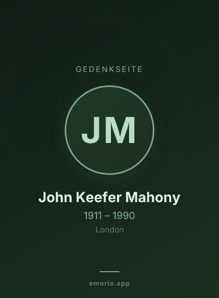 Gedenkportrait von John Keefer Mahony