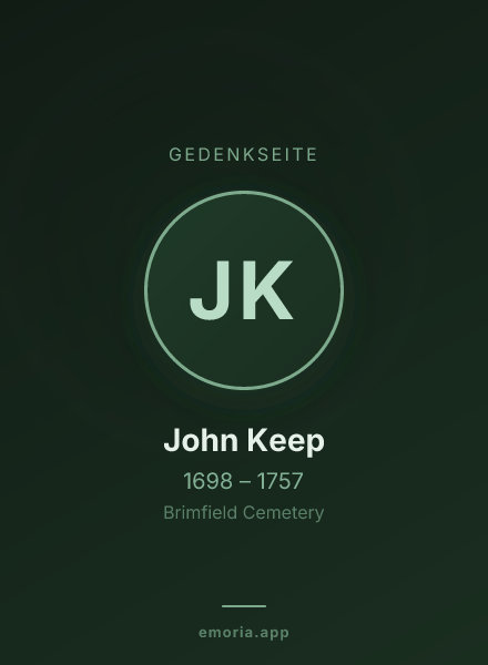 Gedenkportrait von John Keep