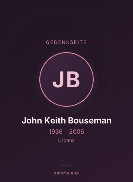 Gedenkportrait von John Keith Bouseman