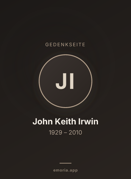 Gedenkportrait von John Keith Irwin