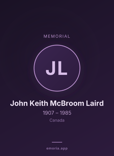 Memorial portrait of John Keith McBroom Laird