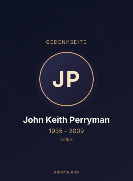 Gedenkportrait von John Keith Perryman