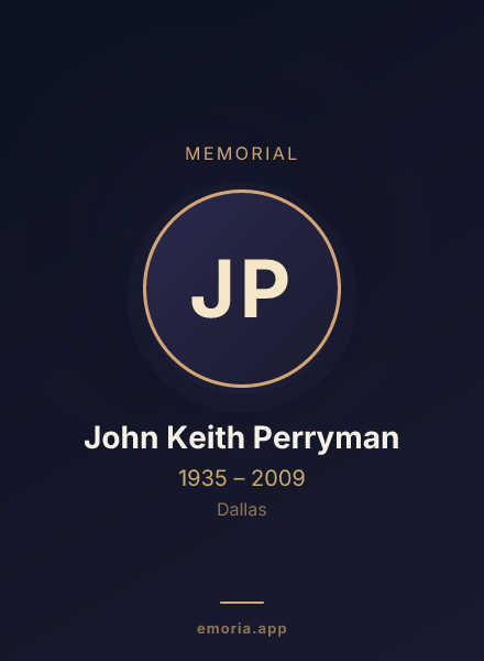 Memorial portrait of John Keith Perryman