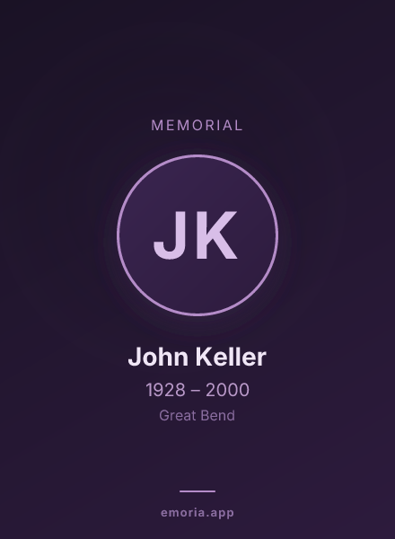 Memorial portrait of John Keller
