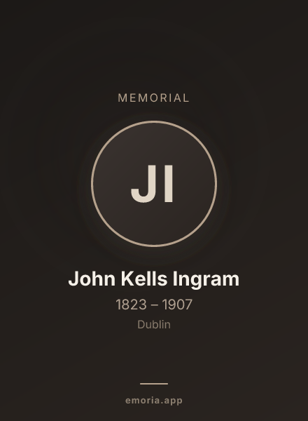 Memorial portrait of John Kells Ingram
