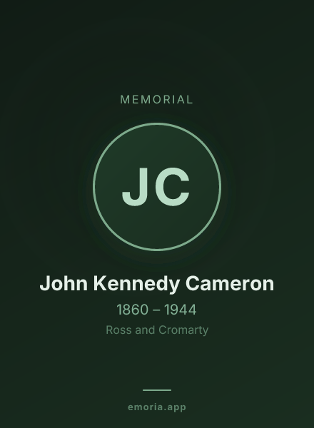 Memorial portrait of John Kennedy Cameron