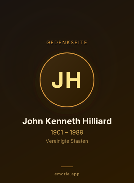 Gedenkportrait von John Kenneth Hilliard