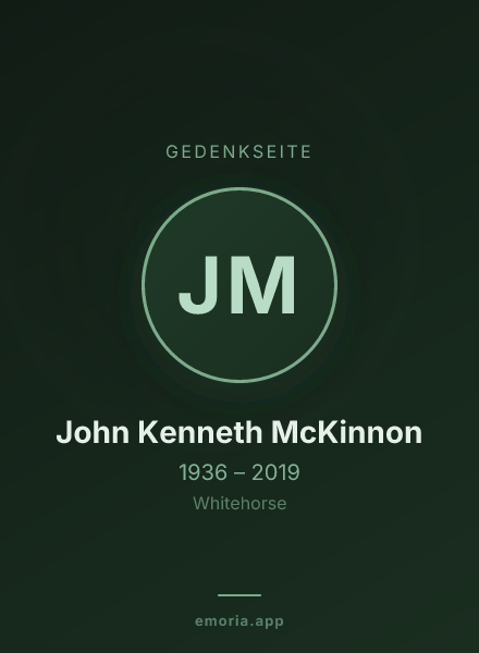Gedenkportrait von John Kenneth McKinnon