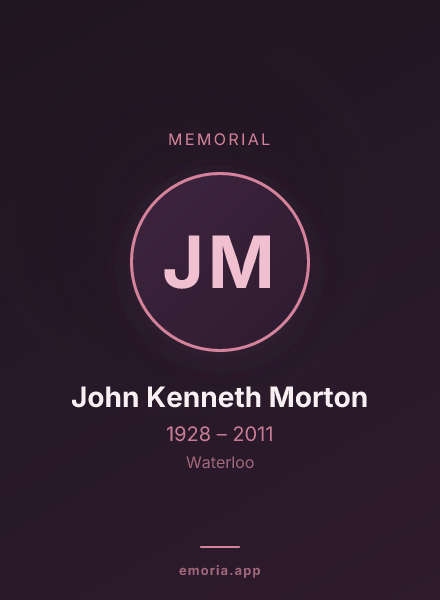 Memorial portrait of John Kenneth Morton