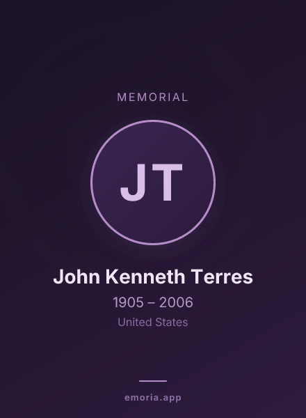 Memorial portrait of John Kenneth Terres